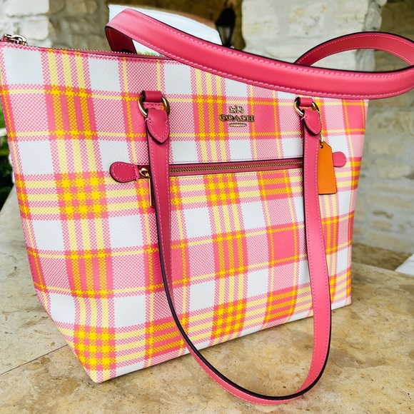 Coach NWT Plaid Gallery tote handbag&wallet - Picture 7 of 15